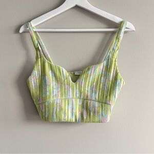 Zara Lime Green Cropped Fitted Tank